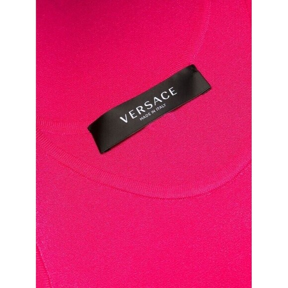 NWT$2,025 Versace Runway Cut Out Stretch Jersey Mini Dress Pink IT 42/ US 6 - Picture 5 of 16